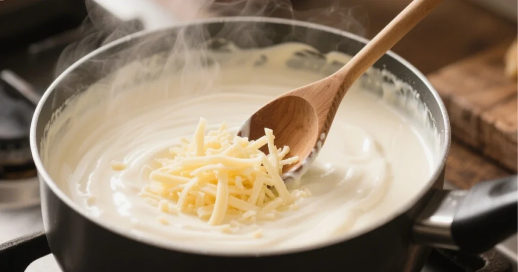  Recette Chou-fleur à la Béchamel : préparation de la sauce béchamel onctueuse au beurre et lait