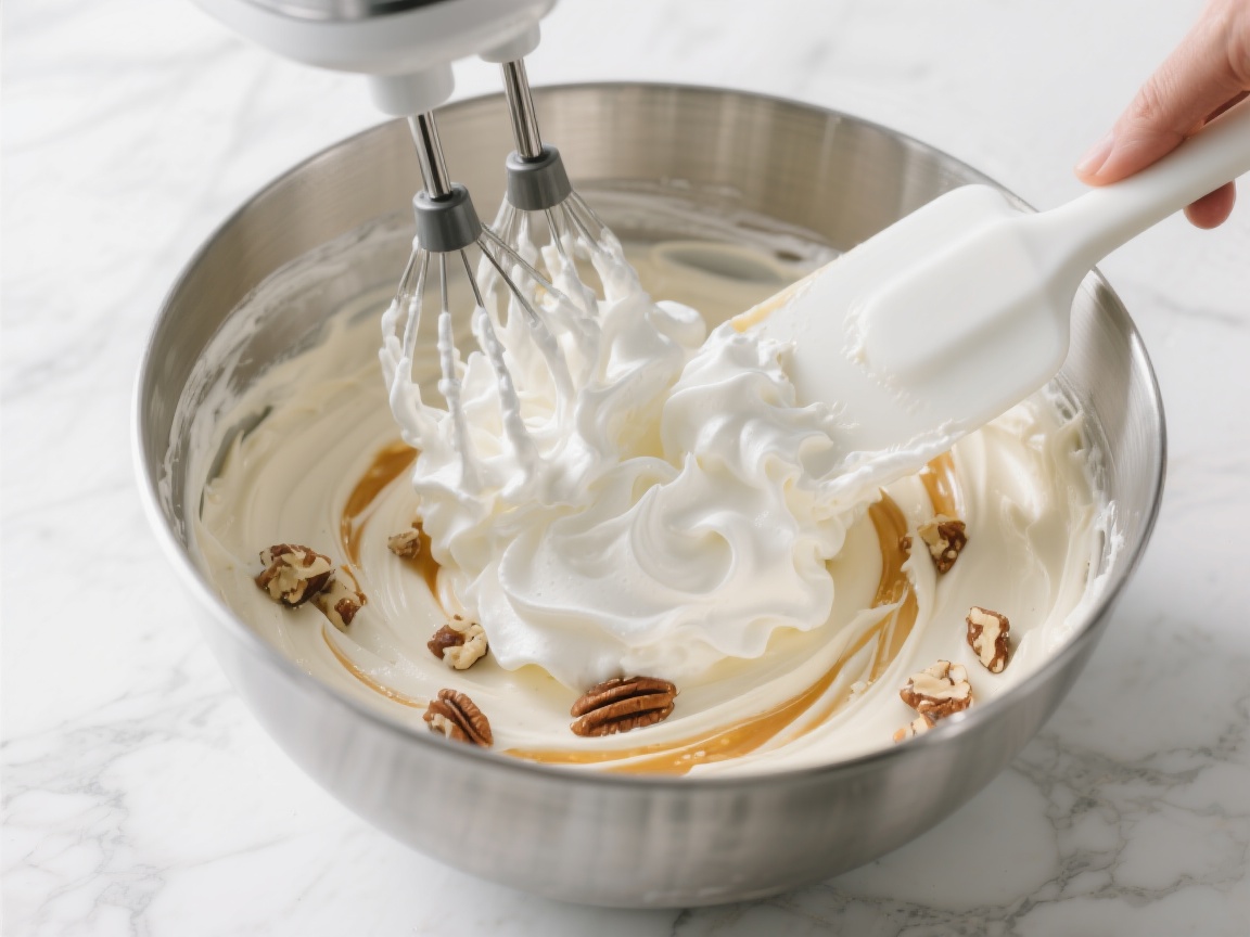 Nougat glacé maison servi en tranches avec fruits confits et amandes