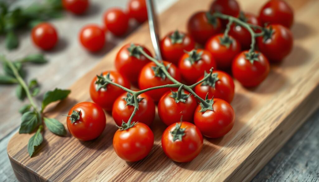 Préparation tomates cerises