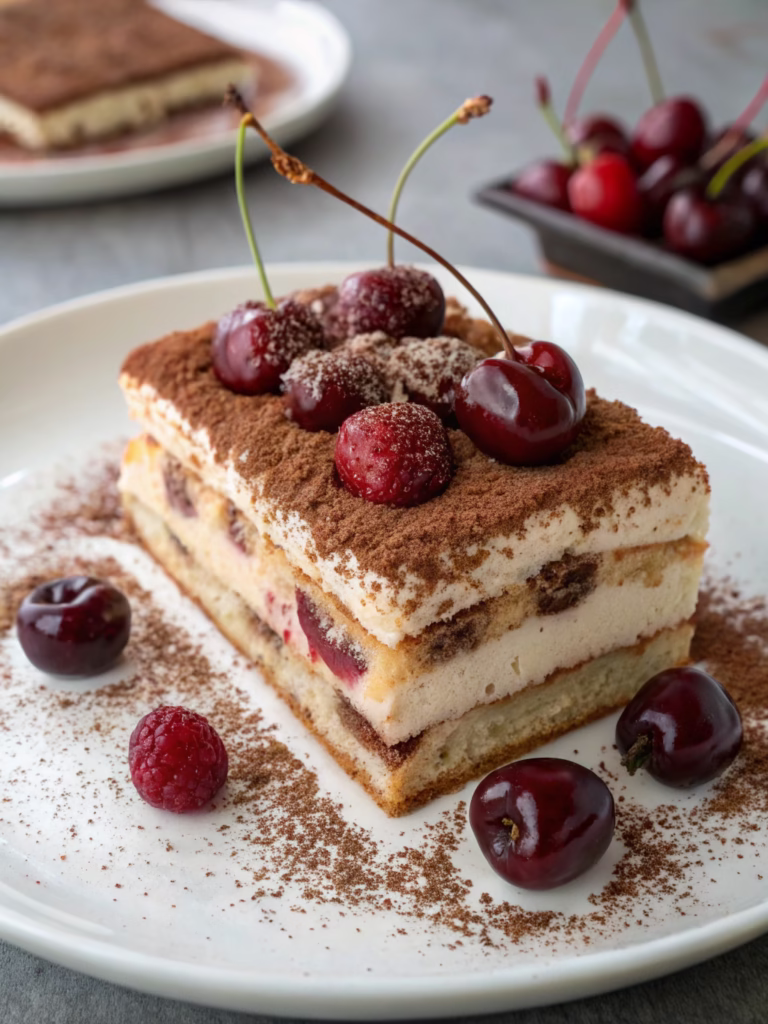 tiramisu à la cerise pour l été
