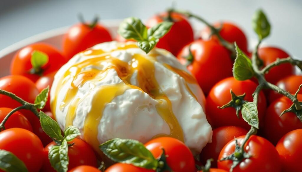 burrata et tomate cerise