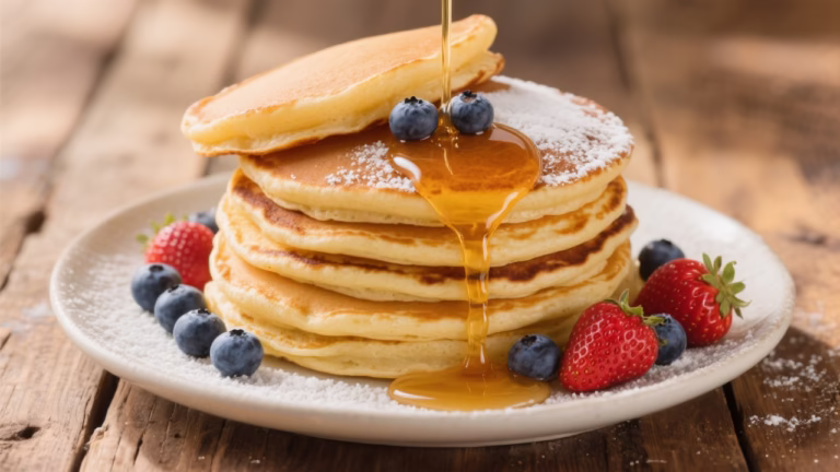Crêpes faciles empilées sur une assiette, prêtes à déguster.