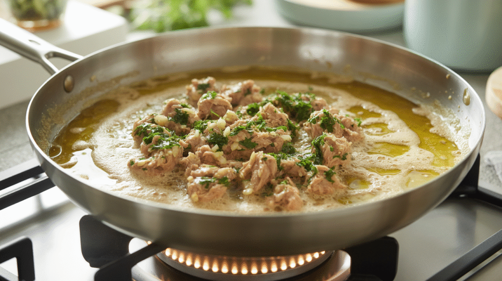 Cette recette de pâtes au thon a l'air absolument délicieuse et si réconfortante.