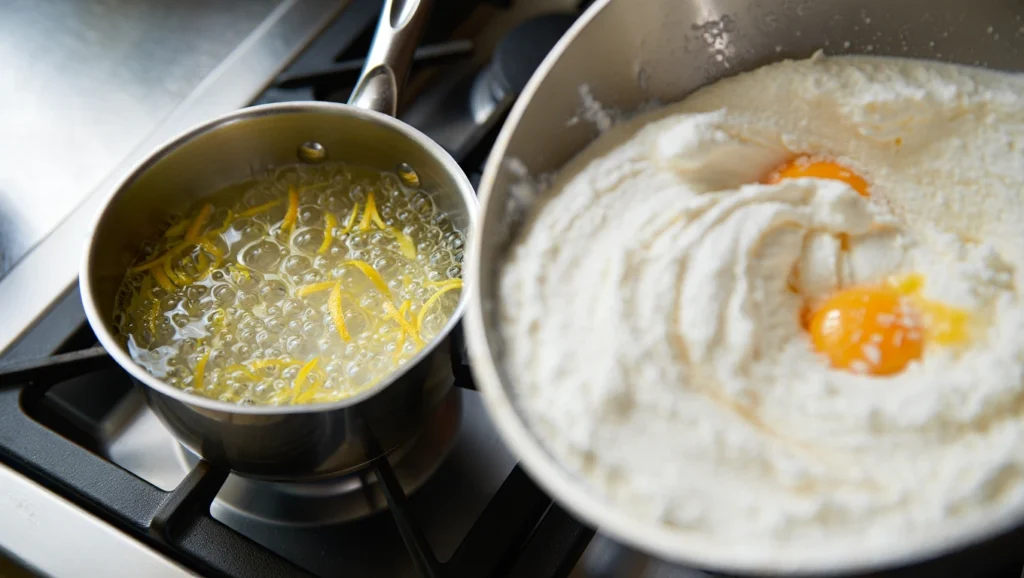 Tiramisu ananas frais, un dessert léger et acidulé parfait pour l’été. Composé de couches alternées de boudoirs imbibés d’un sirop citronné, de crème mascarpone onctueuse et de dés d’ananas juteux. Présenté dans des verrines ou un plat familial, décoré de zestes de citron, de feuilles de menthe fraîche et de copeaux de noix de coco pour une touche exotique. Éclairage doux mettant en valeur les textures crémeuses et les couleurs vibrantes.