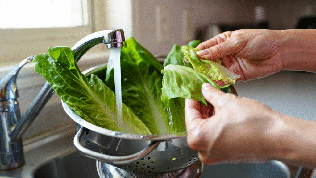 Une salade César fraîche et appétissante, composée de feuilles de laitue romaine croquantes, de morceaux de poulet grillé dorés, de croûtons maison croustillants et de copeaux de parmesan frais. Une sauce César crémeuse est délicatement drizzle sur le dessus, mettant en valeur les textures et les couleurs vibrantes. Servie dans un bol en bois ou une assiette élégante, cette recette facile et rapide est parfaite pour un repas léger et gourmand.