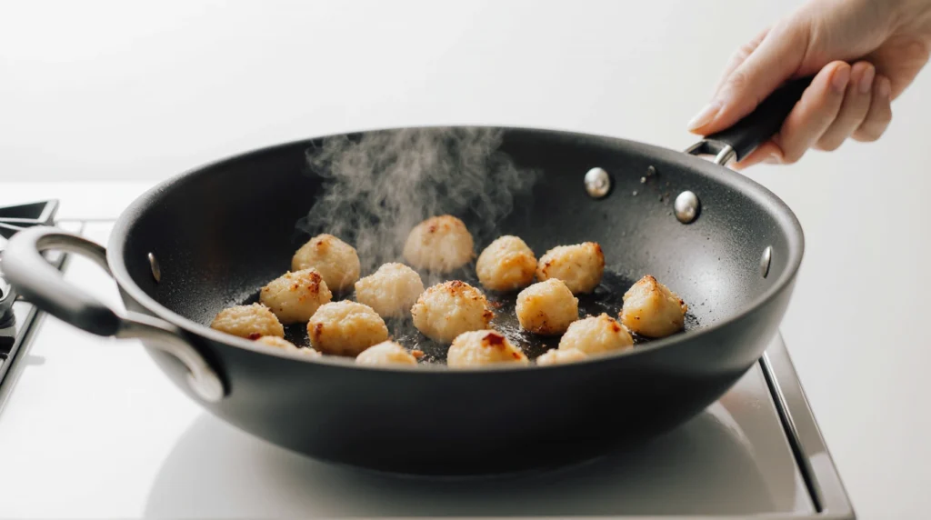 Gnocchis Faits Maison 5 Gnocchis faits maison moelleux servis dans une assiette rustique avec une sauce onctueuse, décorés de feuilles de basilic frais