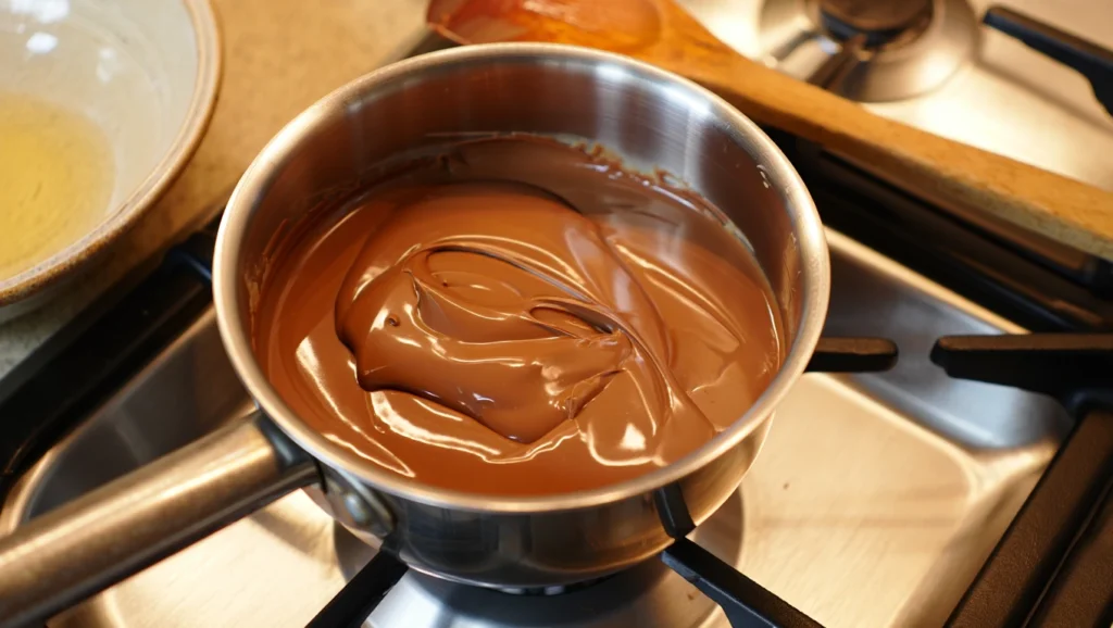 Tiramisu Kinder Bueno en verrines ultra-gourmand, composé de couches alternées de crème mascarpone onctueuse, de biscuits imbibés dans un mélange chocolaté, et de morceaux croquants de Kinder Bueno. Servi dans des verrines élégantes, décoré de cacao tamisé et d'éclats de noisettes pour un contraste irrésistible entre le crémeux et le croquant. Arrière-plan épuré avec une lumière naturelle douce pour un effet visuel moderne et appétissant.