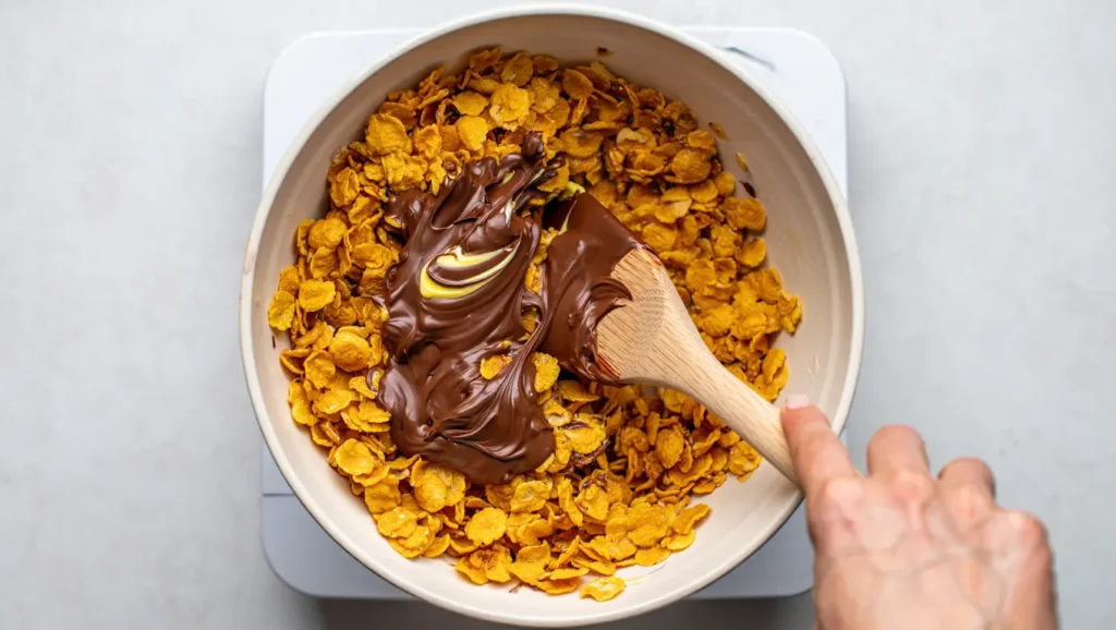 recette roses des Sables au chocolat – petits tas croustillants de corn flakes enrobés de chocolat fondant