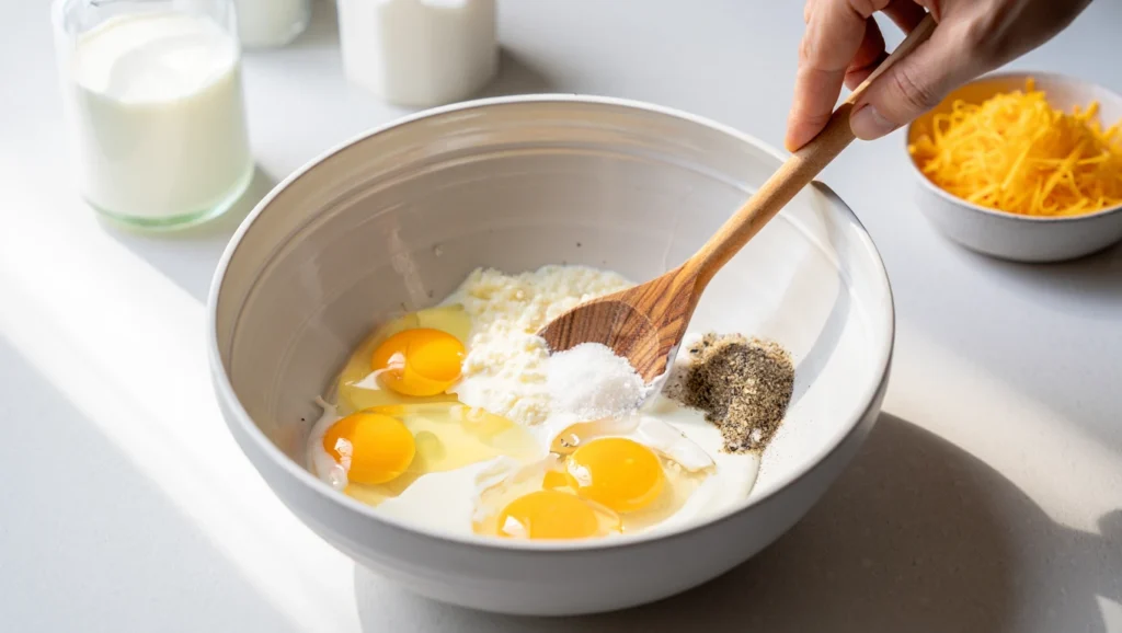 Quiche Lorraine à la dinde dorée et appétissante, servie sur une assiette blanche avec une salade verte légère. Garnie de persil frais et accompagnée d’un couteau en bois. Arrière-plan rustique avec nappe à carreaux rouges et blancs, ambiance chaleureuse et conviviale