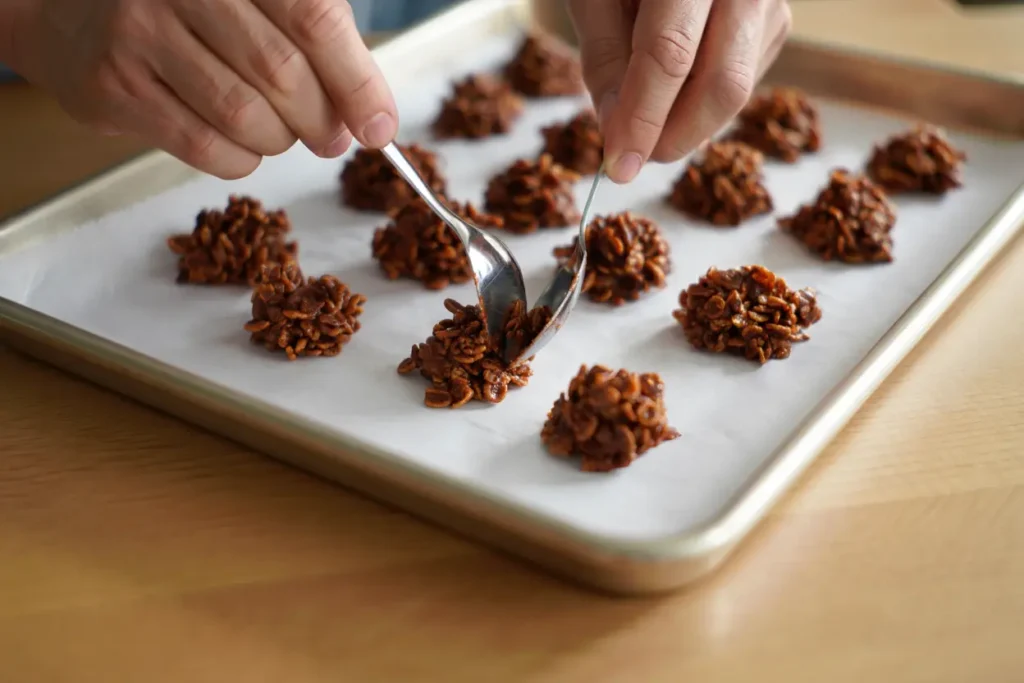 recette roses des Sables au chocolat – petits tas croustillants de corn flakes enrobés de chocolat fondant