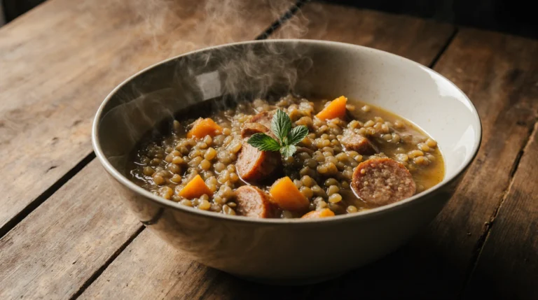 Saucisse lentilles : mijoté réconfortant, prêt en 40 minu