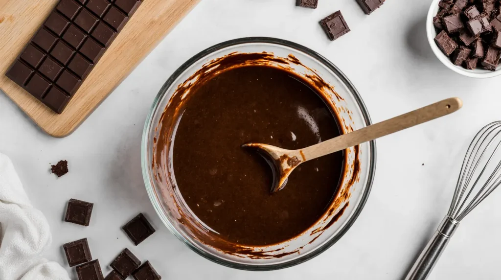 Une tarte Tatin gourmande à base de fenouil confit, présentée dans un moule rond ou des portions individuelles. Les tranches de fenouil caramélisées sont disposées en spirale sur une couche de sucre caramélisé, recouvertes d'une pâte brisée dorée. La tarte est accompagnée d'une sauce au chocolat noir fondu, luisante et onctueuse, drizzlée artistiquement sur le dessus. Garnie de copeaux de chocolat et de zestes d'orange frais, cette création culinaire allie élégance et saveurs audacieuses. Servie tiède, elle évoque une texture fondante et croustillante, idéale pour surprendre vos invités.