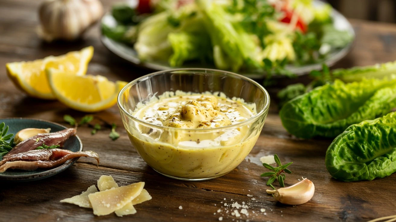 Recette sauce César maison crémeuse et savoureuse pour salade