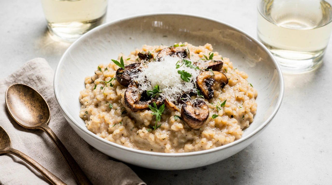 Recette risotto champignon crémeux et savoureux pour plat principal