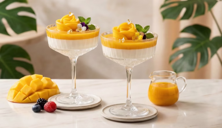 La panna cotta à la mangue